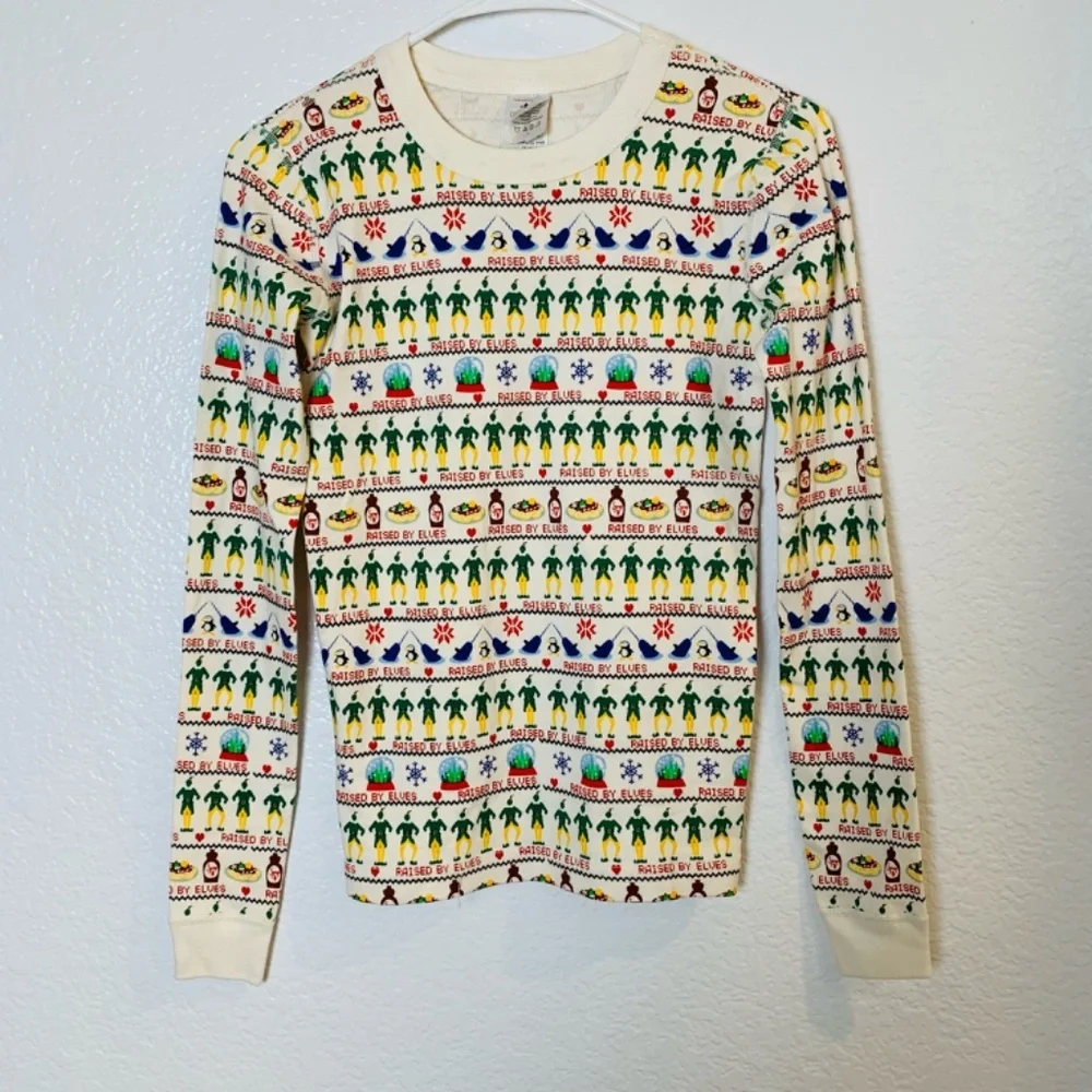 Hanna Andersson Elf Christmas Movie Long John Pajama Top Child 14-16 Fair Isle